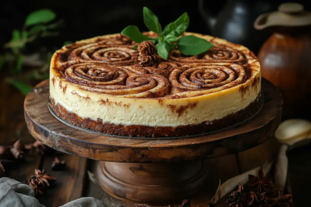 Cinnamon Roll Honeybun Cheesecake dessert