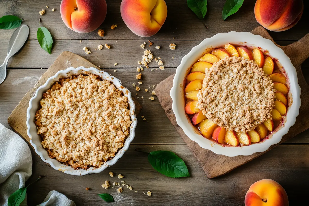 Peach crumble vs peach crisp