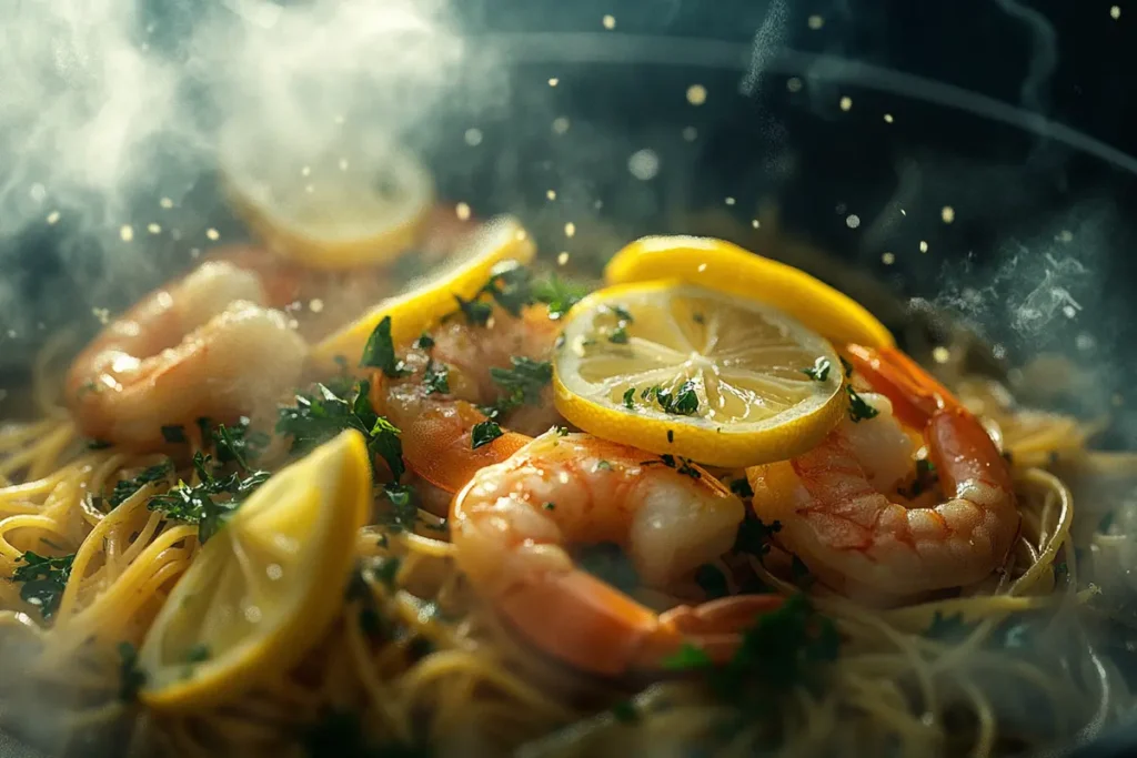 lemon garlic shrimp pasta