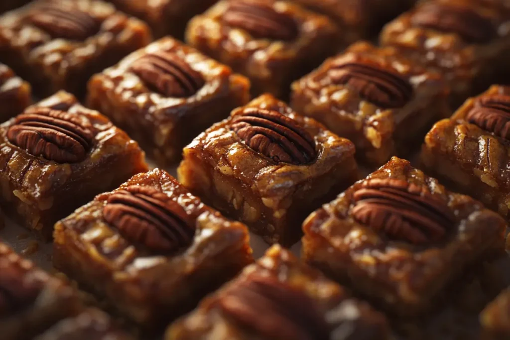 Pecan pie bars dessert