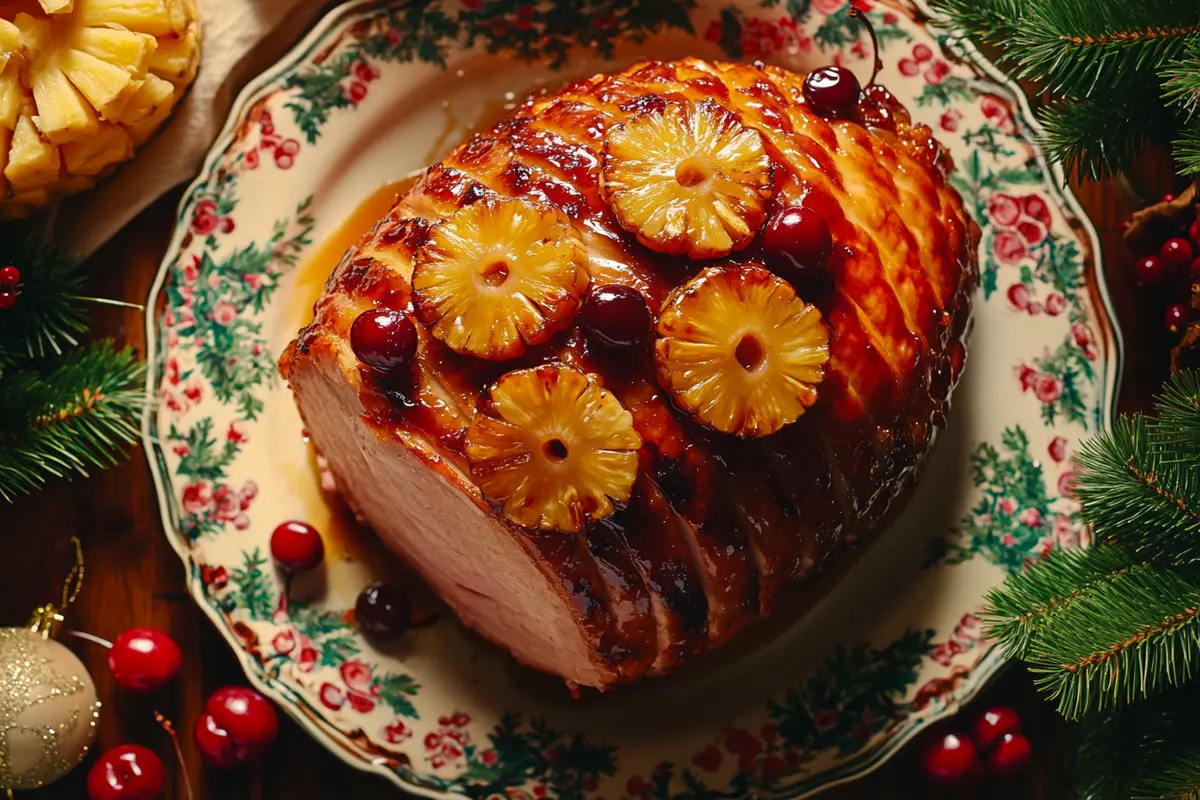 Pineapple glazed for ham dish