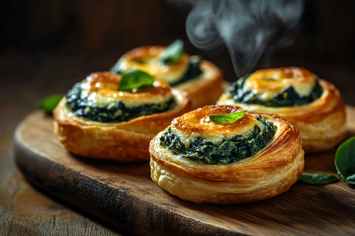 Spinach puffs, savory appetizer