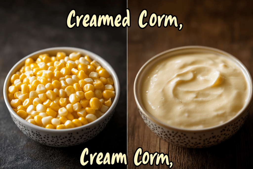 difference between creamed corn and cream corn