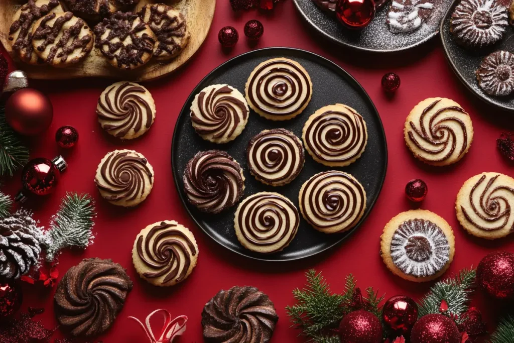 Decorated pinwheel cookies