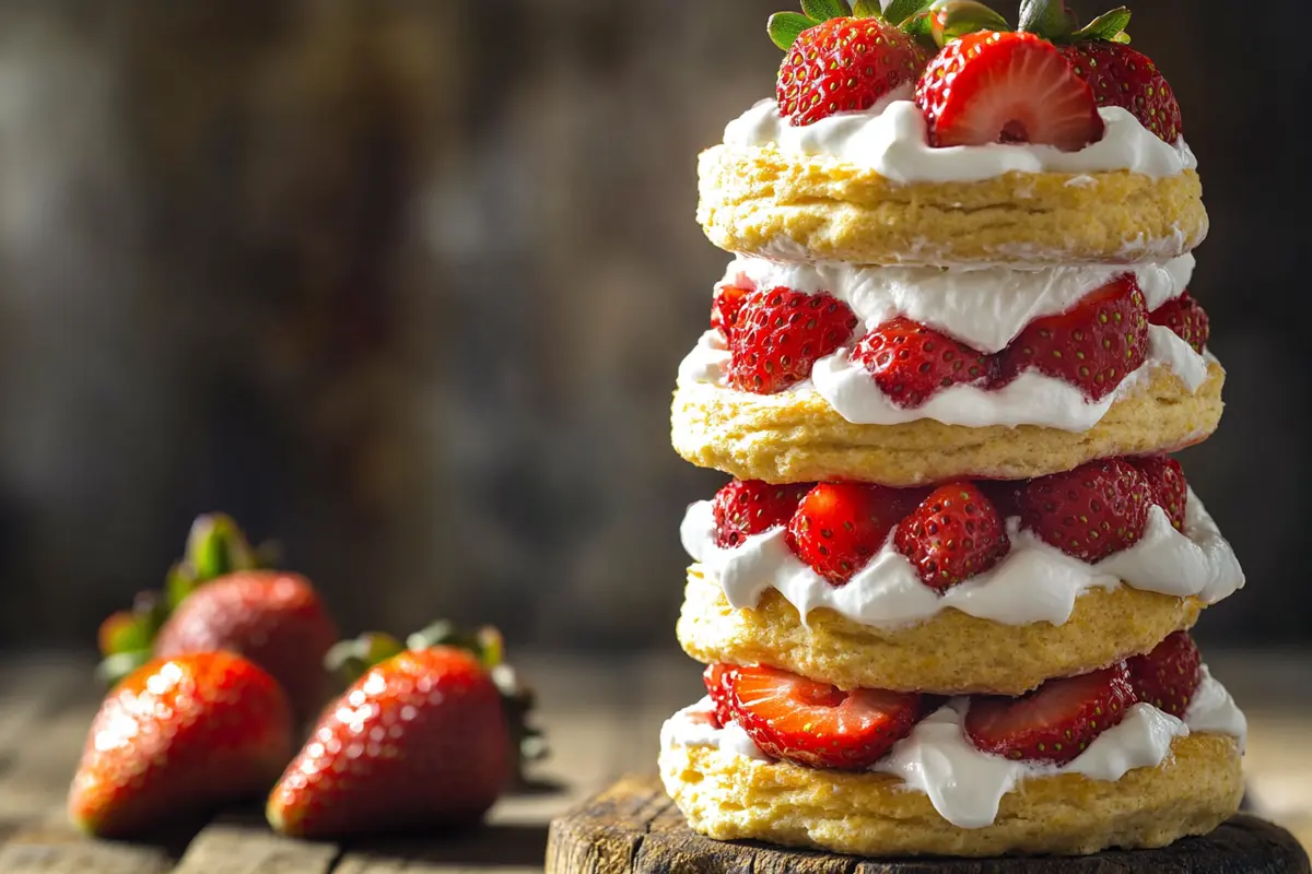 Delicious Bisquick strawberry shortcake with fresh strawberries and whipped cream"