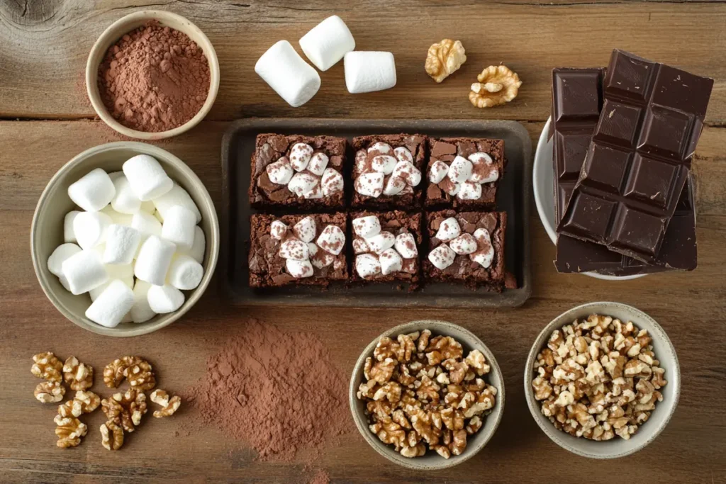  Rocky Road Brownies ingredient display