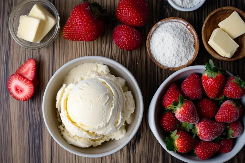 Homemade strawberry shortcake ice cream cake ingredients