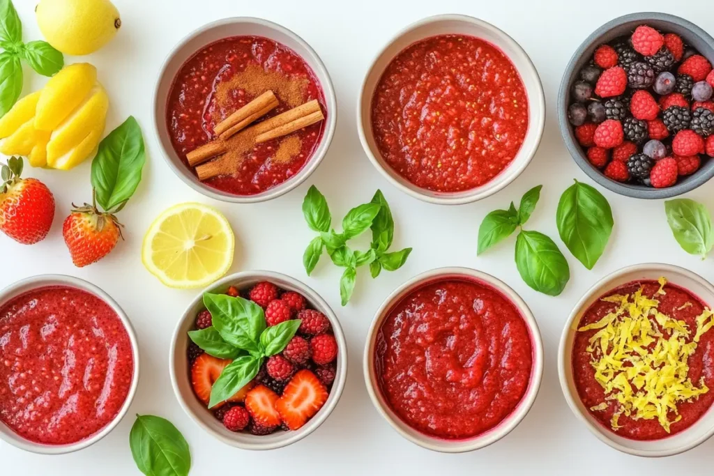  Strawberry puree recipe variations with herbs and spices for enhanced flavor.