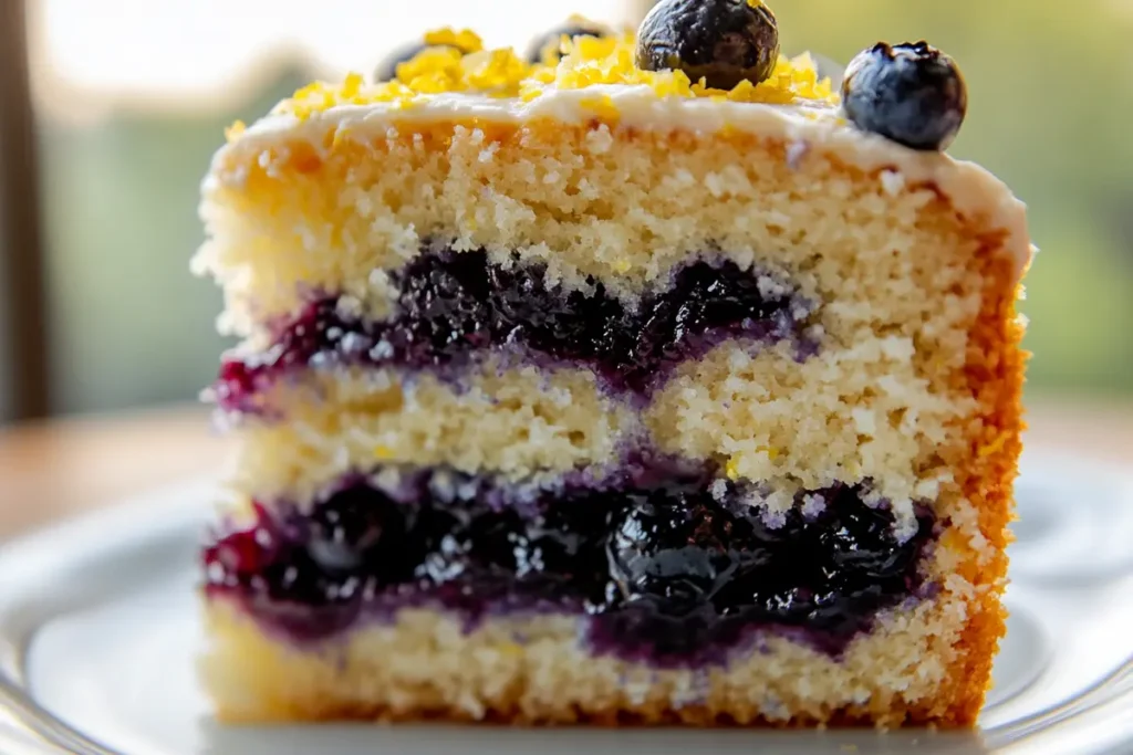 Blueberry Lemon Crunch Cake Slice