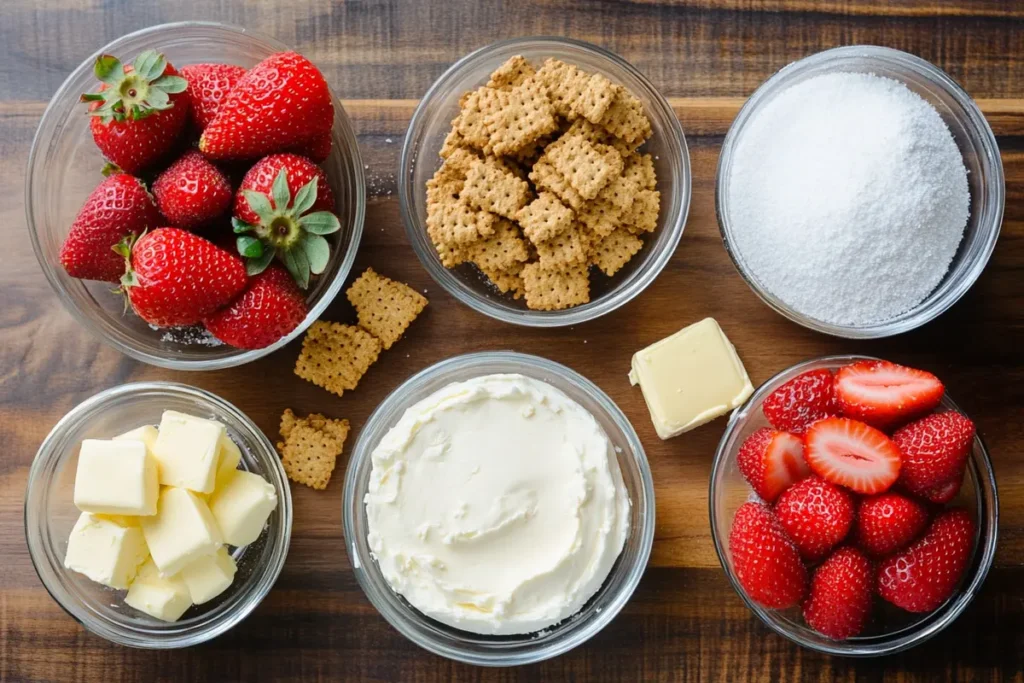 Strawberry Cheesecake Crunch Cake Ingredients