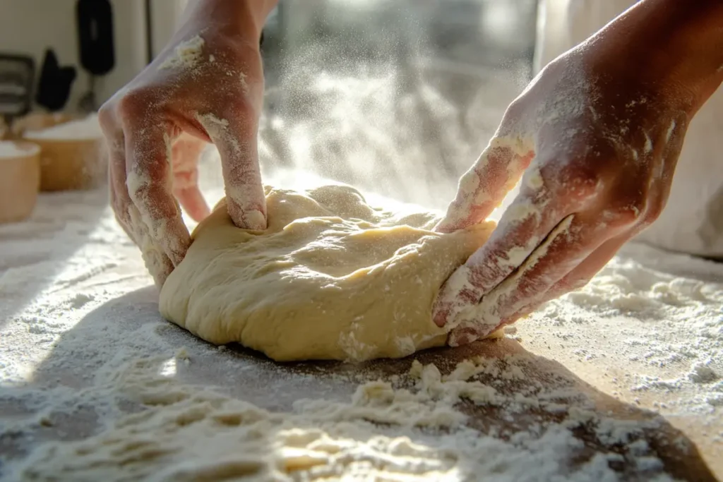 Kneading Dough for Condensed Milk Bread