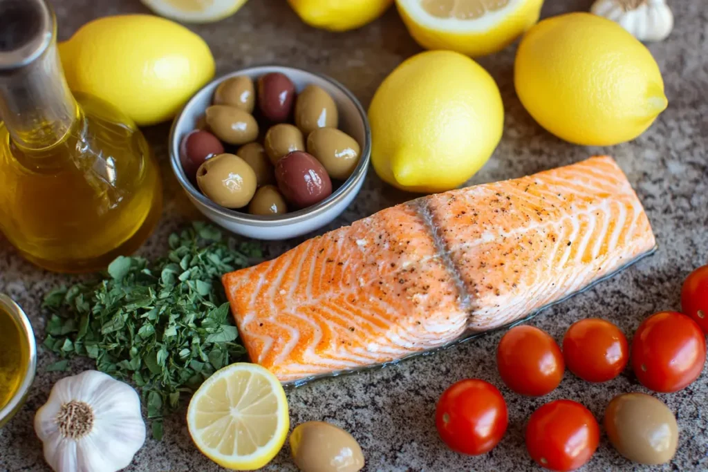 Ingredients for Mediterranean Salmon Recipe